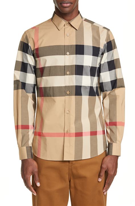 check shirt burberry|Burberry men's button up shirt.